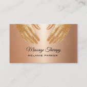 Massagetherapie Hände Roségold Visitenkarte (Vorderseite)