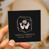 Massagetherapie HeilHände und Blume Geometrisch Quadratische Visitenkarte
