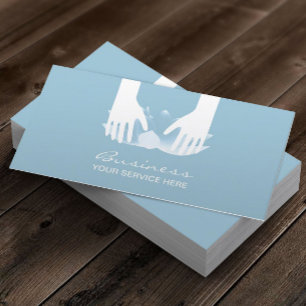 Massagetherapie Heilhandschuhe & Blue Lotus Blume Visitenkarte