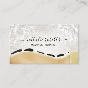 Massagetherapie Hot Stone Körperarbeit Vintag Visitenkarte