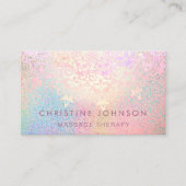 Massagetherapie Imitate farbenfrohe Glitzer Dekora Visitenkarte (Vorderseite)