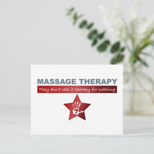 Massagetherapie in Ruby Red Postkarte (Stehend Vorderseite)