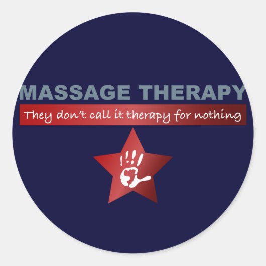 Massagetherapie in Ruby Red Runder Aufkleber (Vorderseite)