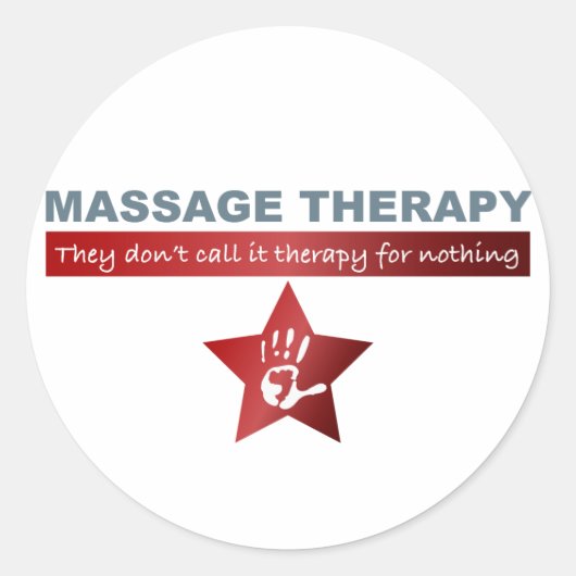 Massagetherapie in Ruby Red Runder Aufkleber (Vorderseite)