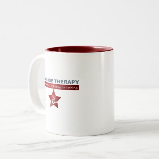 Massagetherapie in Ruby Red Zweifarbige Tasse (Vorderseite Links)