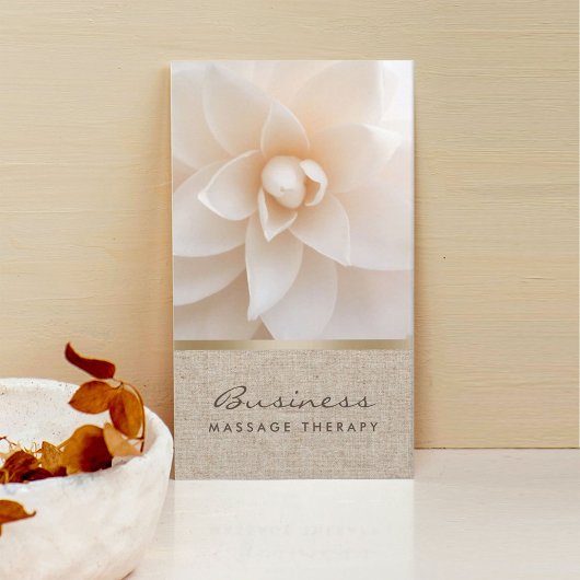 Massagetherapie Klasse Blume & Burlap-Heilung Well Visitenkarte