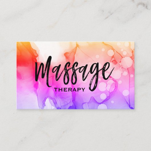 *~* Massagetherapie Massage Therapist Wasserfarben Visitenkarte (Vorderseite)