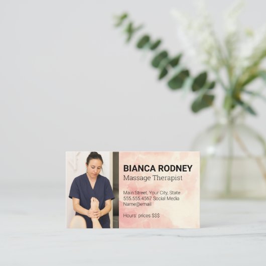 Massagetherapie | Massage Visitenkarte (Stehend Vorderseite)