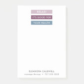 Massagetherapie Moderne Streifen Markierung Linie Post-it Klebezettel (Vorderseite)