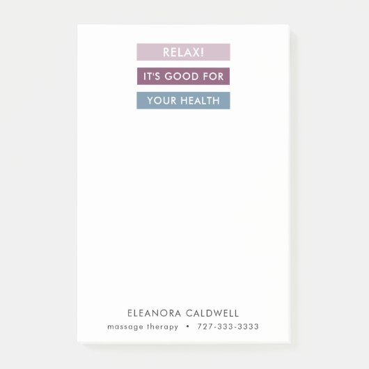 Massagetherapie Moderne Streifen Markierung Linie Post-it Klebezettel (Vorderseite)