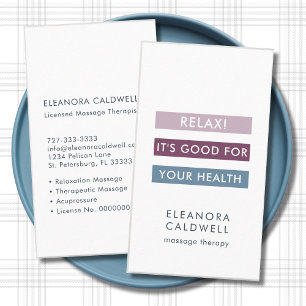 Massagetherapie Moderne Streifen Markierung Linie Visitenkarte