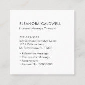 Massagetherapie Moderne Streifen Quadratische Visitenkarte (Rückseite)