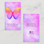 Massagetherapie Moderner Regenbogen-Glitzer Butter Visitenkarte (Vorne/Hinten)