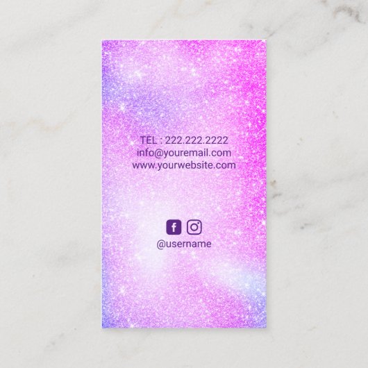 Massagetherapie Moderner Regenbogen-Glitzer Butter Visitenkarte (Rückseite)