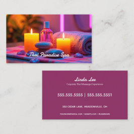 Massagetherapie Neon Visitenkarte