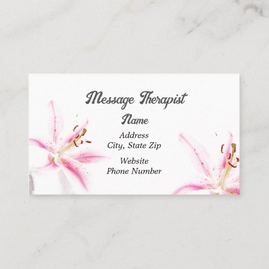 Massagetherapie/Orchid-Visitenkarte Visitenkarte (Rückseite)