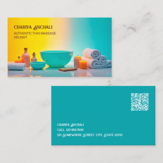 👍 Massagetherapie QR Visitenkarte (Vorne/Hinten)