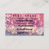 Massagetherapie Reflexologie Fütterung Rose Glitze Visitenkarte (Rückseite)