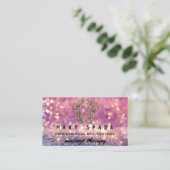 Massagetherapie Reflexologie Fütterung Rose Glitze Visitenkarte (Stehend Vorderseite)