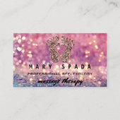 Massagetherapie Reflexologie Fütterung Rose Glitze Visitenkarte (Vorderseite)