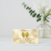 MassageTherapie Reflexologie Hands Reiki Rose Gold Visitenkarte (Stehend Vorderseite)