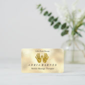 MassageTherapie Reflexologie Hands Reiki Rose Gold Visitenkarte (Stehend Vorderseite)