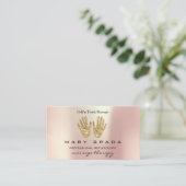 Massagetherapie Reflexologie Hands Reiki Rose Gold Visitenkarte (Stehend Vorderseite)