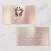 Massagetherapie Reflexologie Kupfer Gold Glitzer Visitenkarte (Vorne/Hinten)