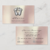 Massagetherapie Reflexologie Silbergraue Rose Gold Visitenkarte (Vorne/Hinten)