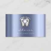 Massagetherapie Reflexologie Silver Gray Blue Spar Visitenkarte (Vorderseite)