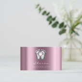 Massagetherapie Reflexologie Silver Rose Gray Spar Visitenkarte (Stehend Vorderseite)