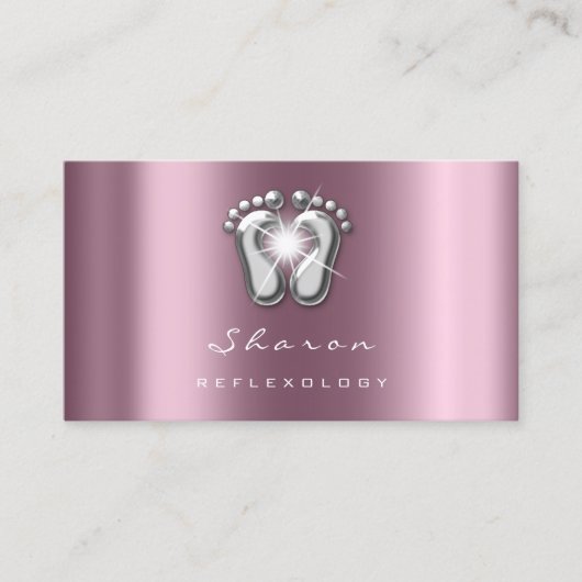 Massagetherapie Reflexologie Silver Rose Gray Spar Visitenkarte (Vorderseite)