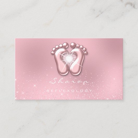 Massagetherapie Reflexologie Therapie Rosa Sparky Visitenkarte (Vorderseite)