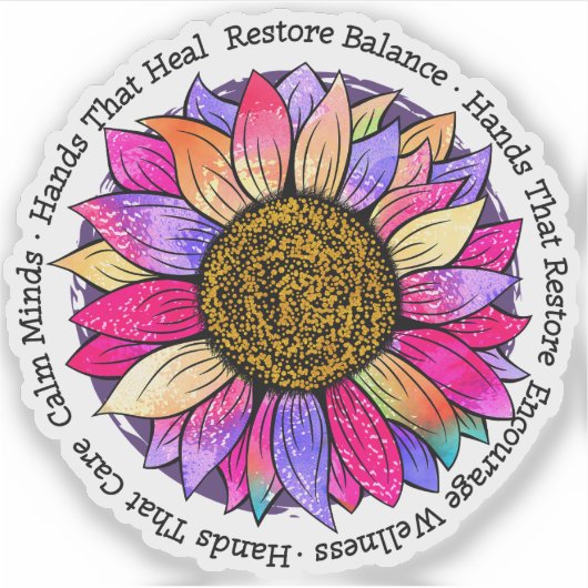 Massagetherapie, Reiki & Reflexologie Aufkleber (Vorderseite)