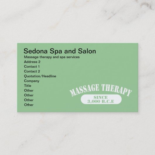 Massagetherapie seit 3.000 v.Chr. Terminkarte (Vorderseite)