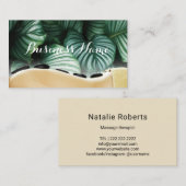 Massagetherapie Tropische Blätter Wellness Wellnes Visitenkarte (Vorne/Hinten)