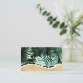 Massagetherapie Tropische Blätter Wellness Wellnes Visitenkarte (Stehend Vorderseite)