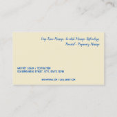 Massagetherapie Visitenkarte (Rückseite)