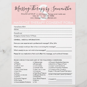 Massagetherapie-Zustimmungsbudgetformular Flyer
