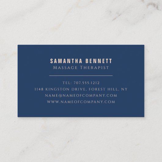 Massagetische, Massagetherapeut Visitenkarte (Rückseite)