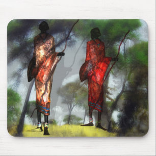 Massai im Morgendunst Mousepad