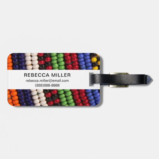 Massai Tribal Beat Pattern Gepäckanhänger (Rückseite horizontal)