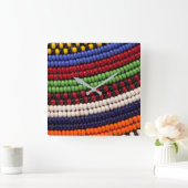 Massai Tribal Beat Pattern Quadratische Wanduhr (Zuhause)