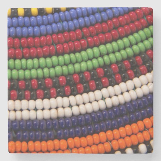 Massai Tribal Beat Pattern Steinuntersetzer (Vorderseite)