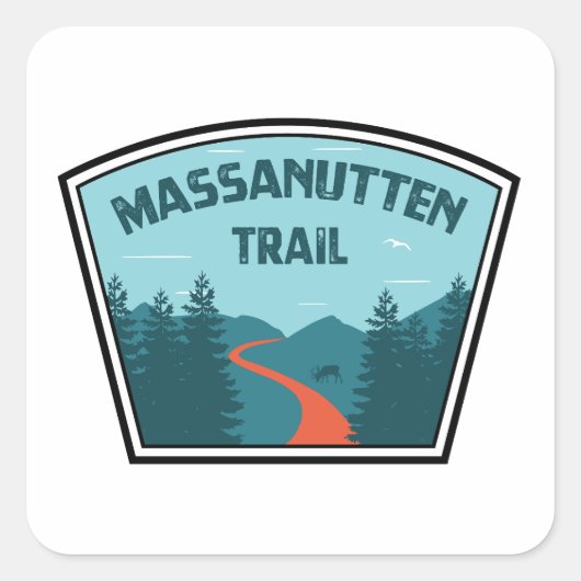 Massanutten Trail Virginia Quadratischer Aufkleber (Vorderseite)