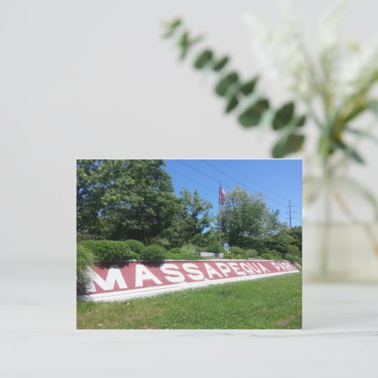 Massapequa Park Long Island Postkarte (Stehend Vorderseite)