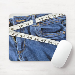 Maßband auf Blue Jeans Mousepad