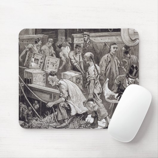 Masse an Bord eines Tee-Schiffs im London brechend Mousepad (Mit Mouse)