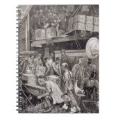 Masse an Bord eines Tee-Schiffs im London brechend Notizblock (Vorderseite)