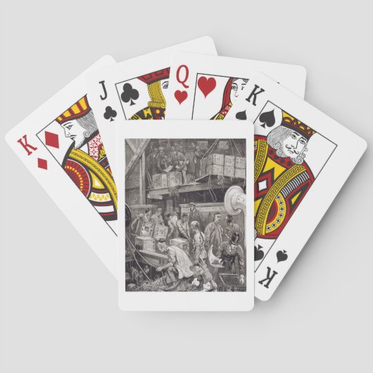 Masse an Bord eines Tee-Schiffs im London brechend Spielkarten (Rückseite)
